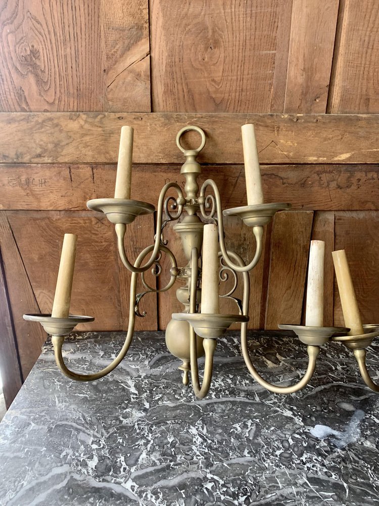 Dutch Brass Wall Lights, Set of 2 for sale at Pamono