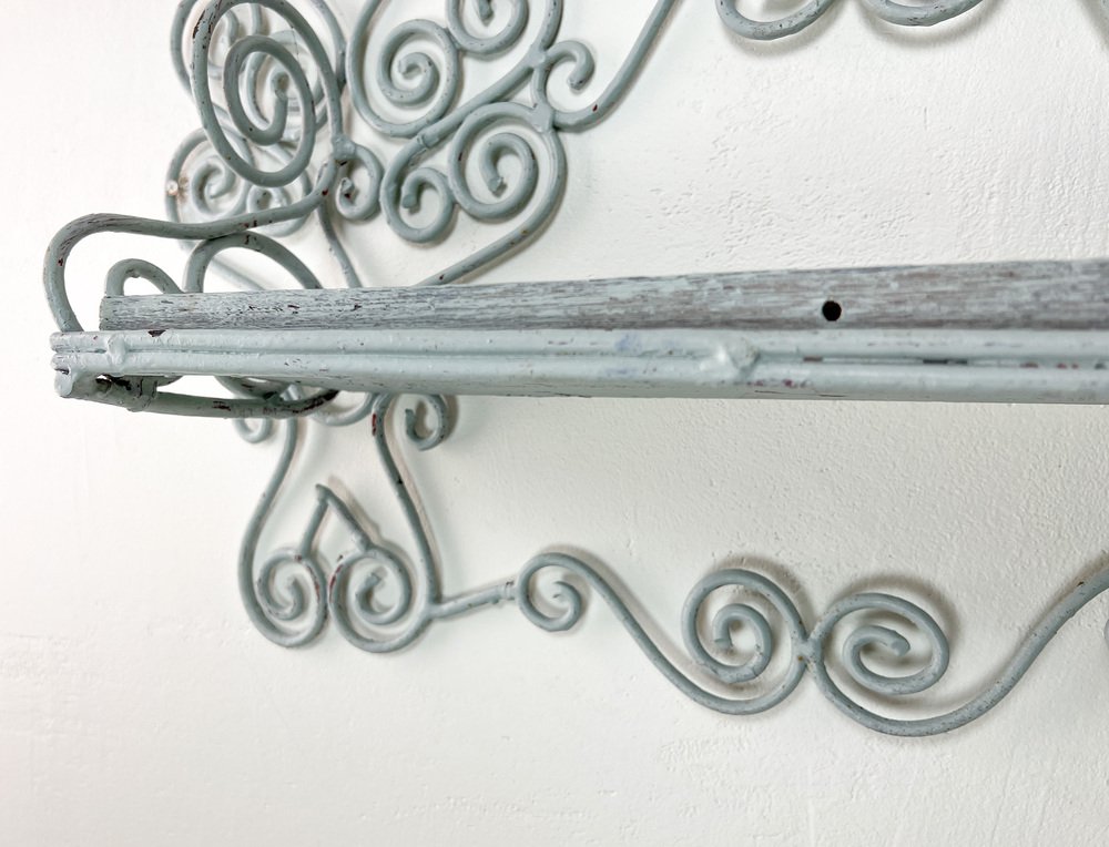 Consolle Mensola Scalea 100x30x40 Cm In Ferro Traforato Design Moderno A Scala Con Doppio Ripiano Arredo Salvaspazio Made In Italy Nero Bianco Marmo