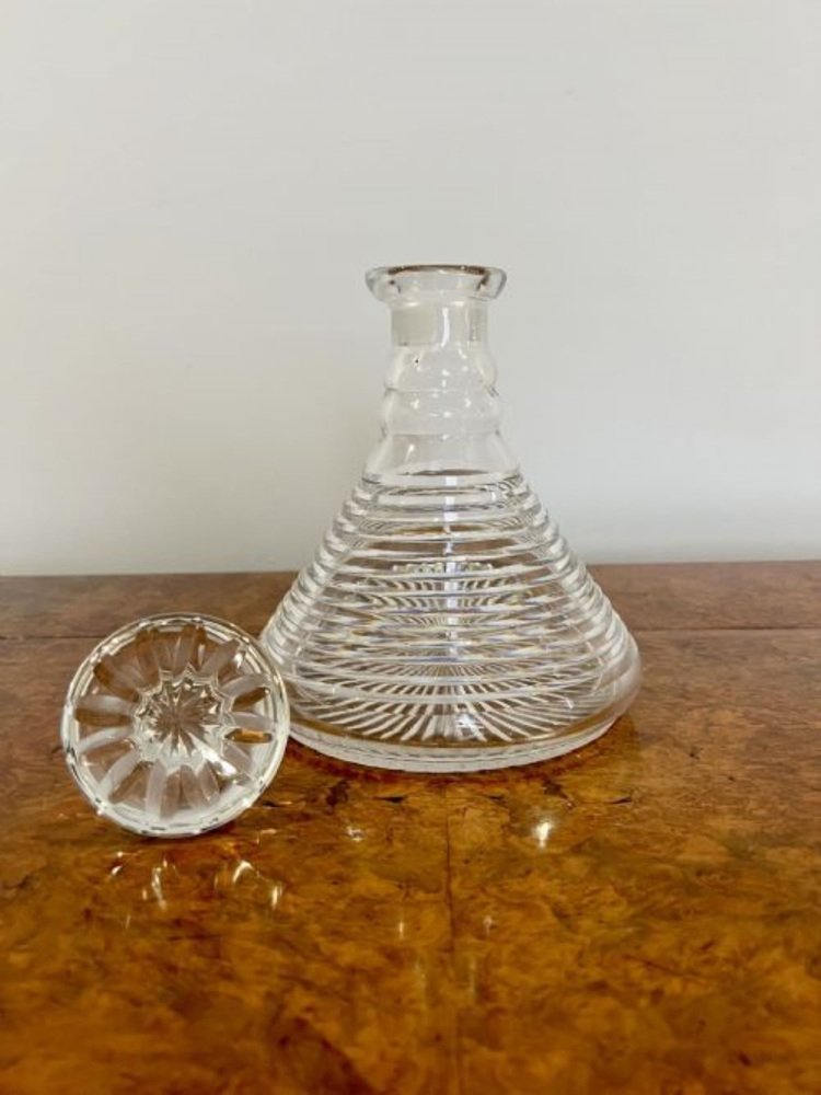 III Cut Glass Ships Decanter, 1800s for sale at Pamono