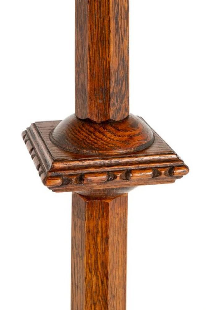 Jacobean Style Floor Lamp in Carved Oak, 1930s for sale at Pamono