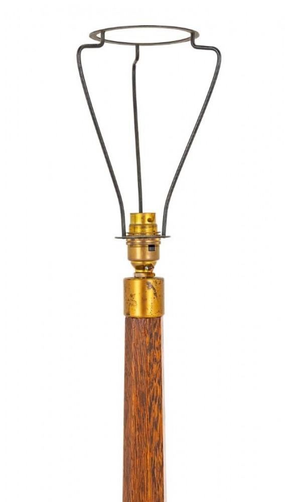 Jacobean Style Floor Lamp in Carved Oak, 1930s for sale at Pamono