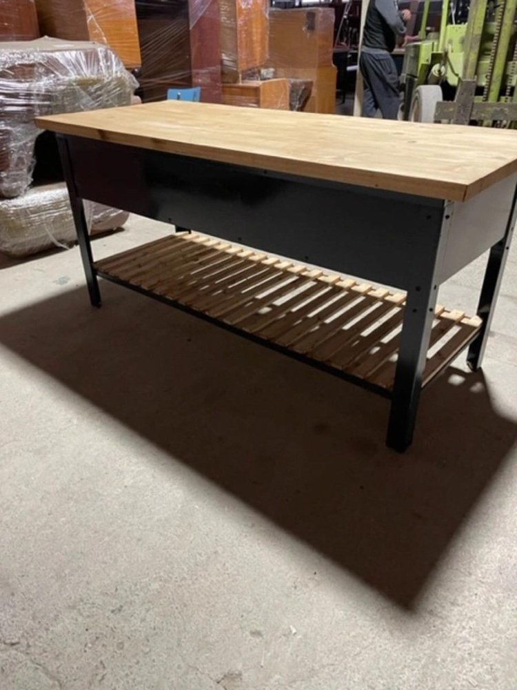 Industrial Bakery Workbench with Drawers, Former Czechoslovakia for