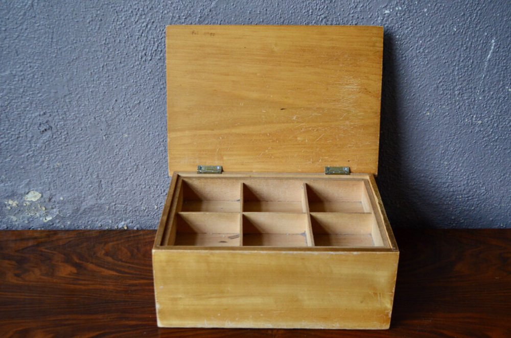 Vintage Wooden Sewing Box, 1950s for sale at Pamono