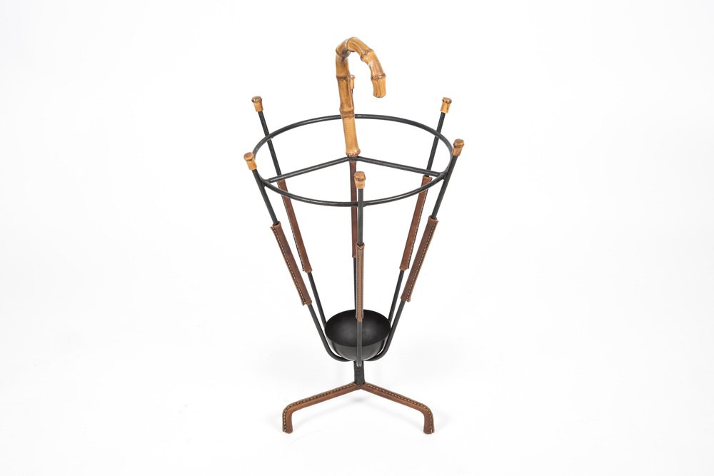 Leather Umbrella Stand by Jacques 1950s for sale at Pamono