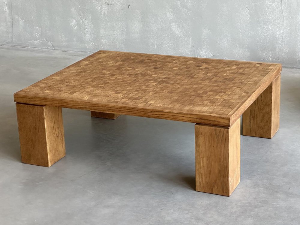 MidCentury Parquetry Oak Coffee Table for sale at Pamono