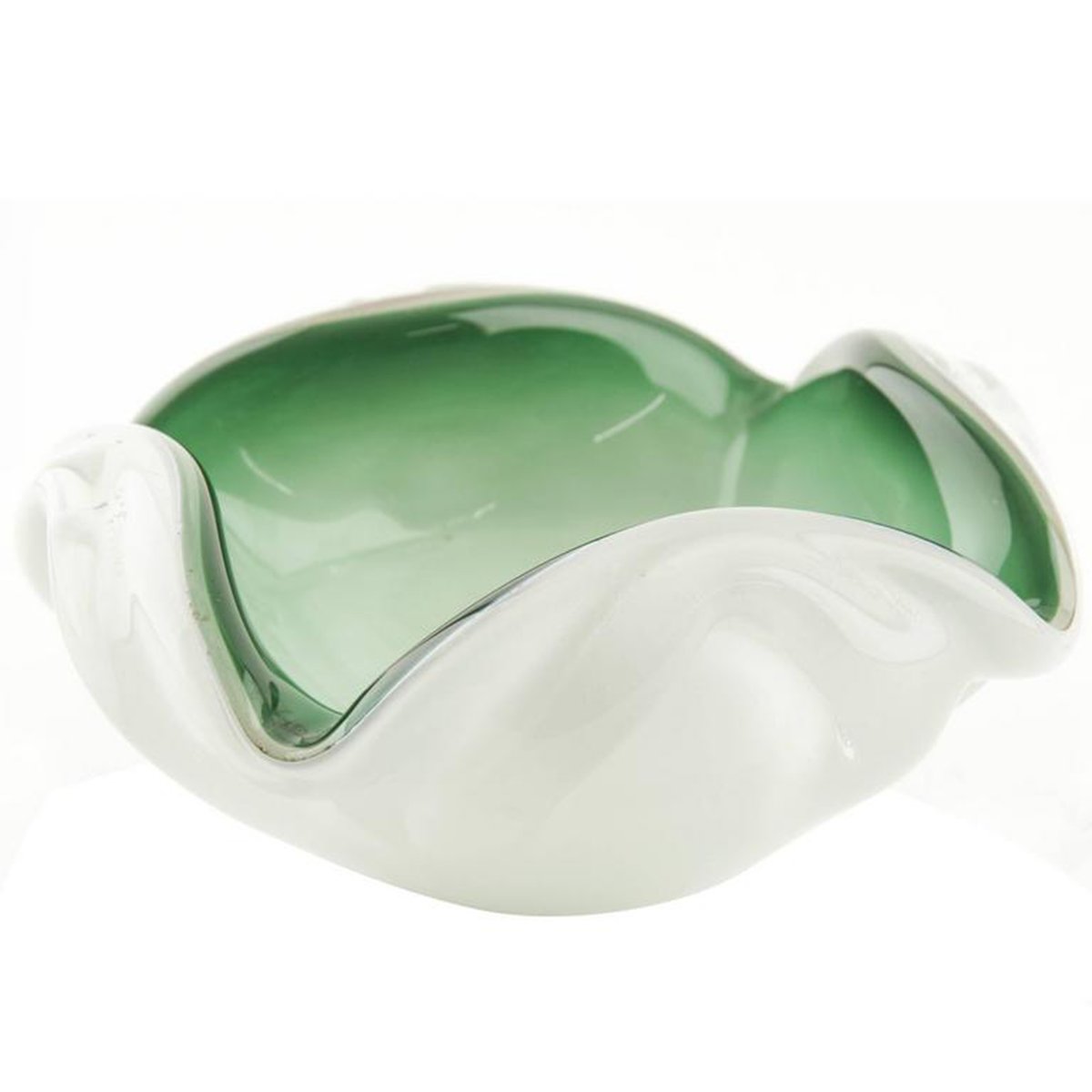 Transparent Green Murano Glass Ashtray, 1950s for sale at Pamono