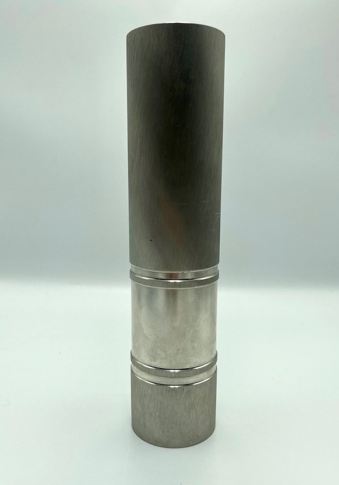 Brutalist German Cylinder Steel Vase from Bmf, 1960s for sale at Pamono