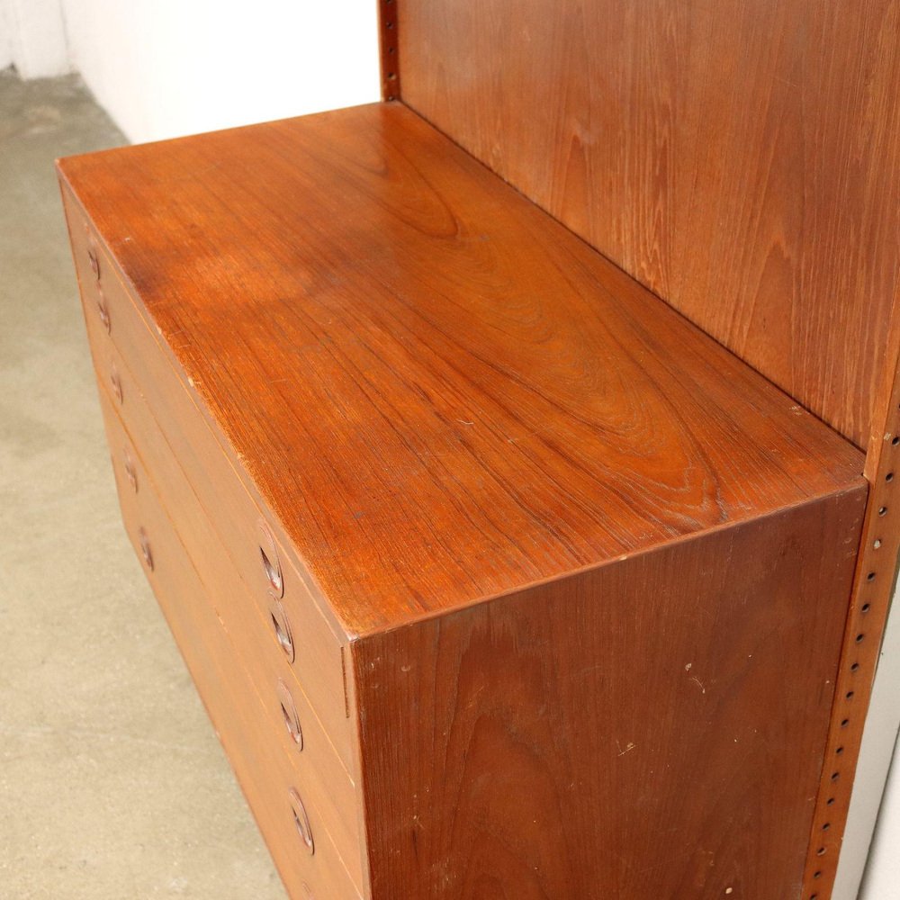 Wall Bookcase in Teak Veneer, Italy, 1960s for sale at Pamono