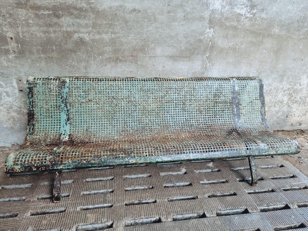 Antike französische Gartenbank aus Eisen bei Pamono kaufen