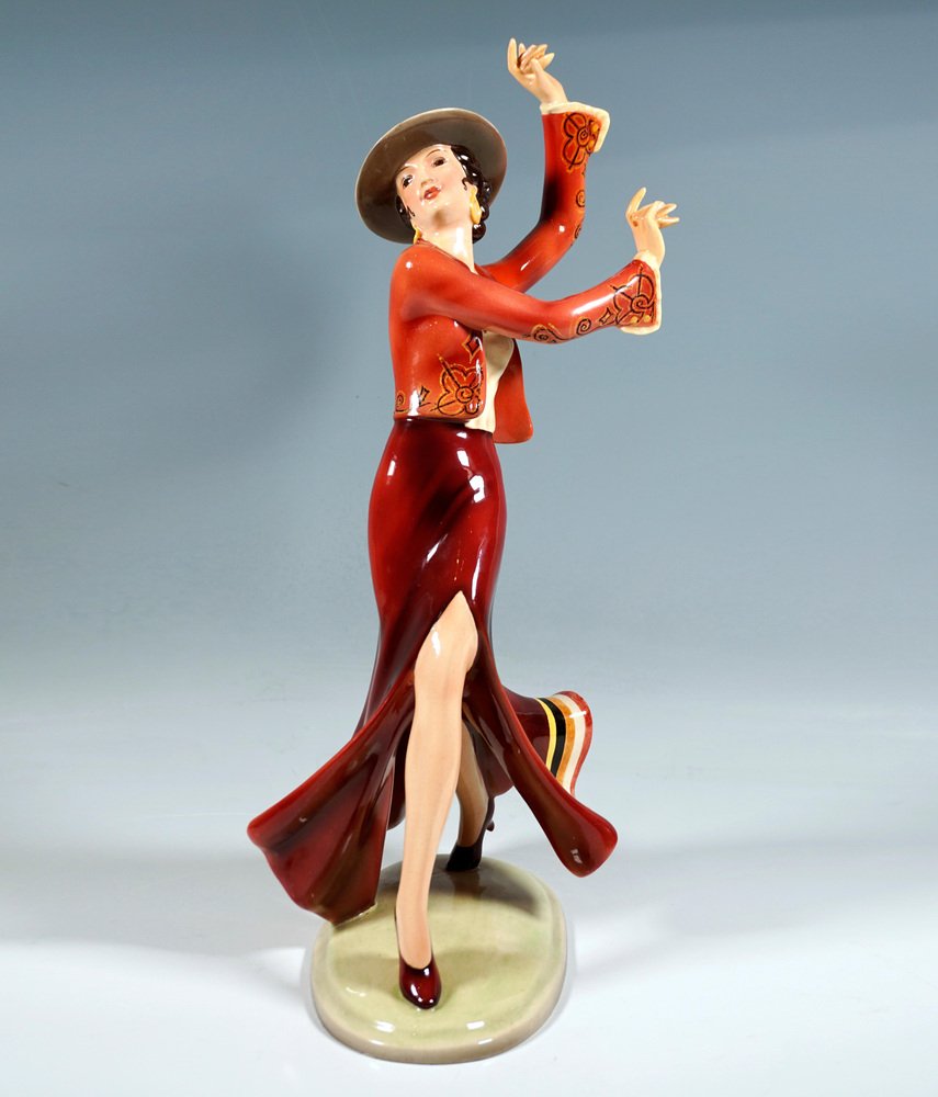 Spanische Art Deco Tänzerin Figur von Josef Lorenzl, 1939er bei Pamono ...