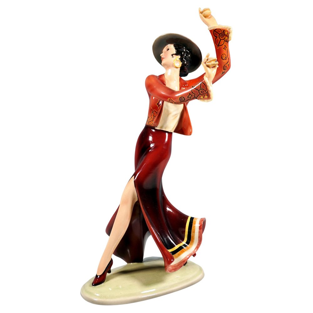 Spanische Art Deco Tänzerin Figur von Josef Lorenzl, 1939er bei Pamono ...