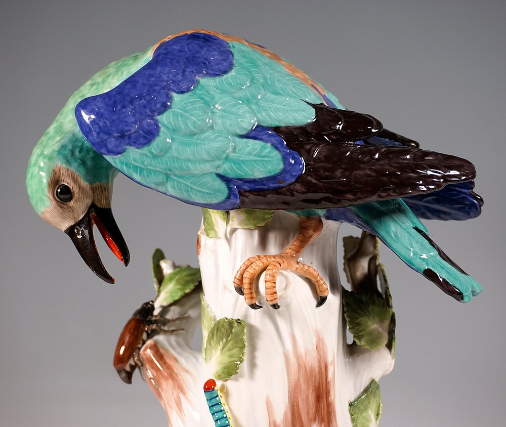 Statuette Oiseau En Porcelaine Meissen - Superbe Pièce De Collection