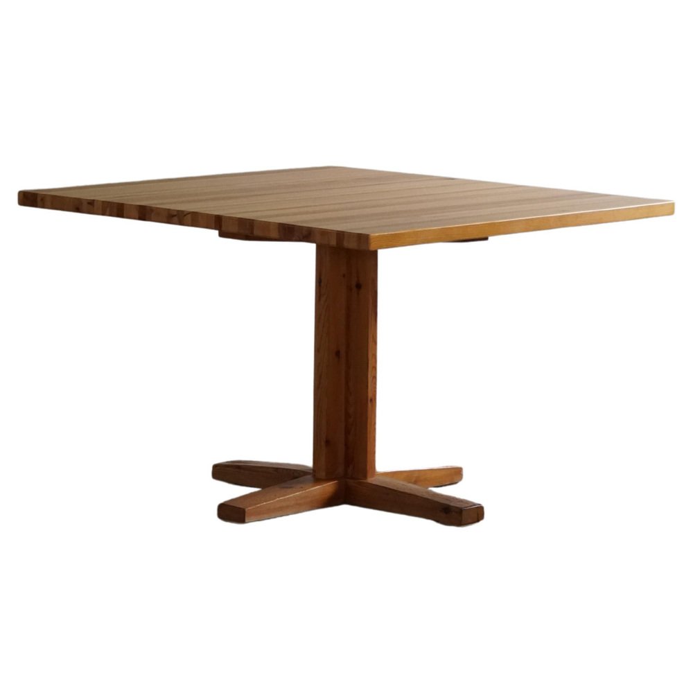 Danish Square Dining Room Table in Pine, 1970s for sale at Pamono