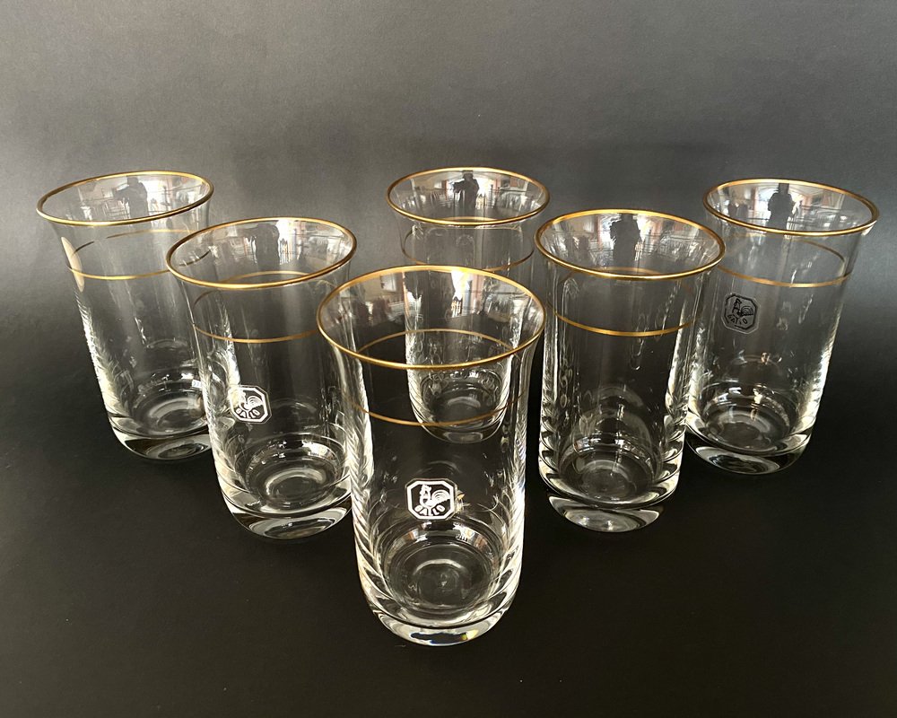 Vintage German Crystal Water Glasses from Gallo, 1970s, Set of 6 for