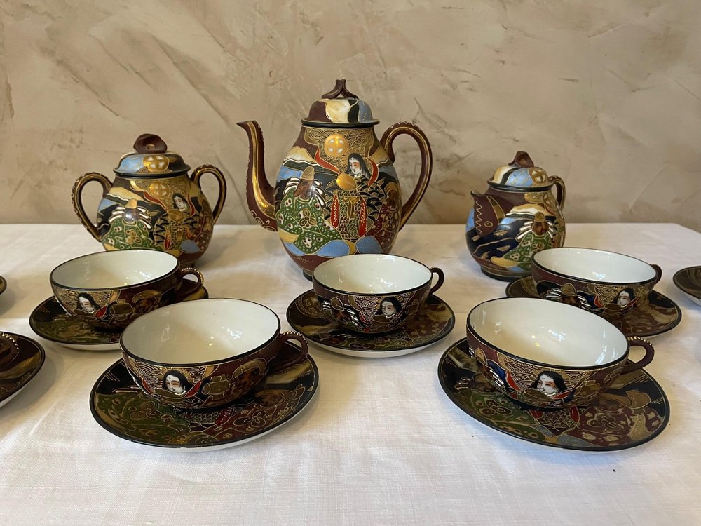 Chinese Porcelain Tea Service, 1920s, Set of 19 for sale at Pamono