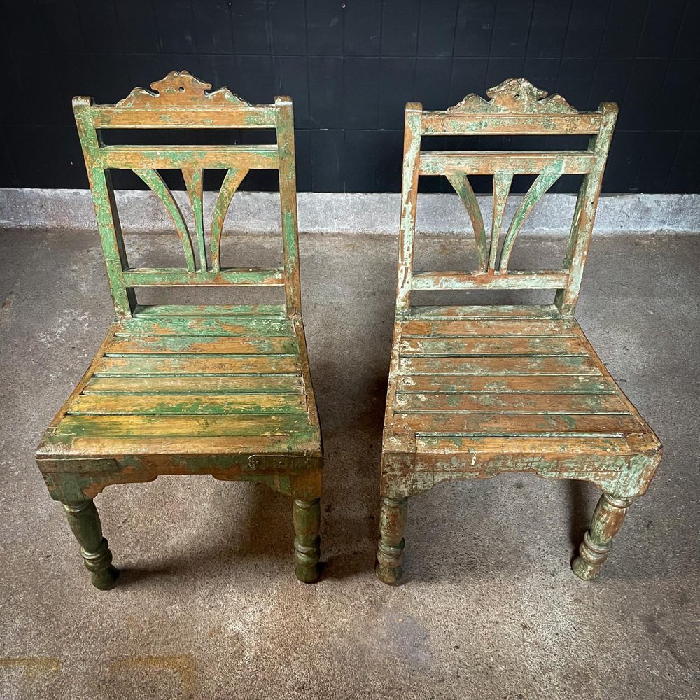Antique Chairs, India, Set of 2 for sale at Pamono