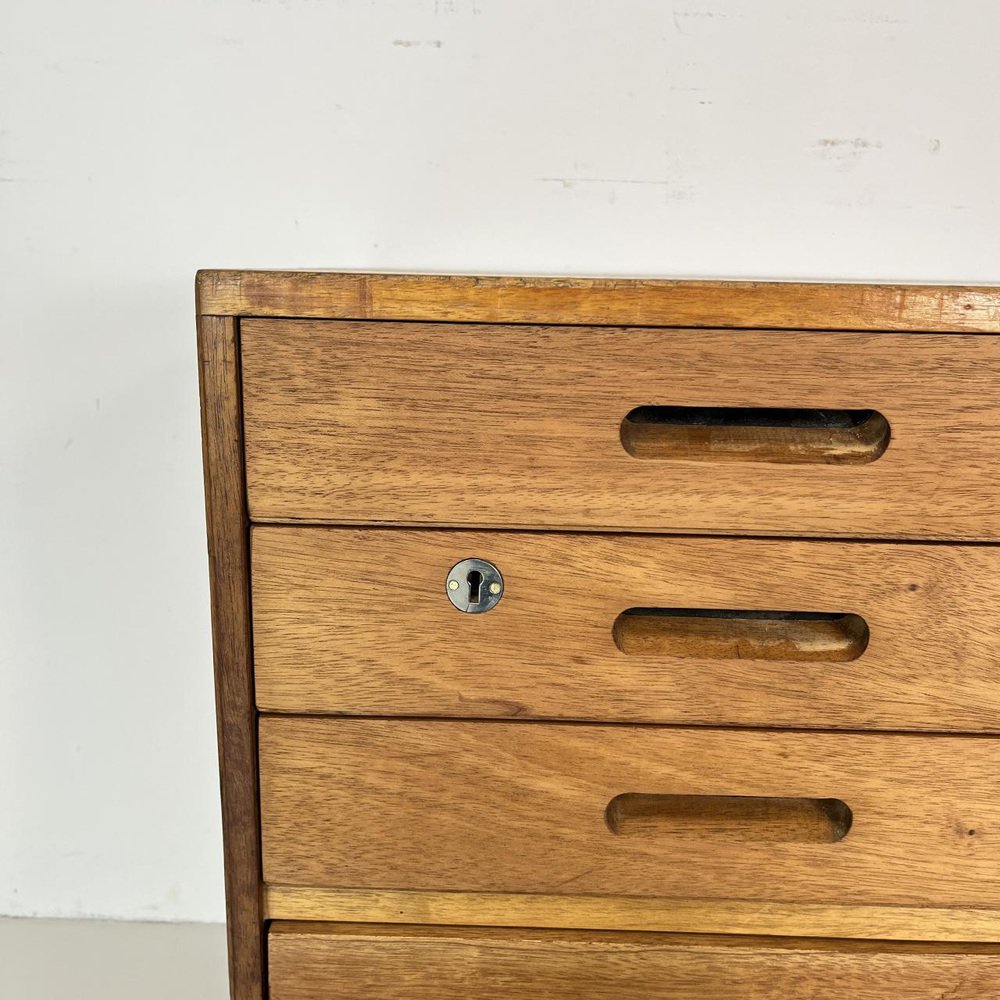 Small MidCentury Plan Chest with Inset Handles for sale at Pamono