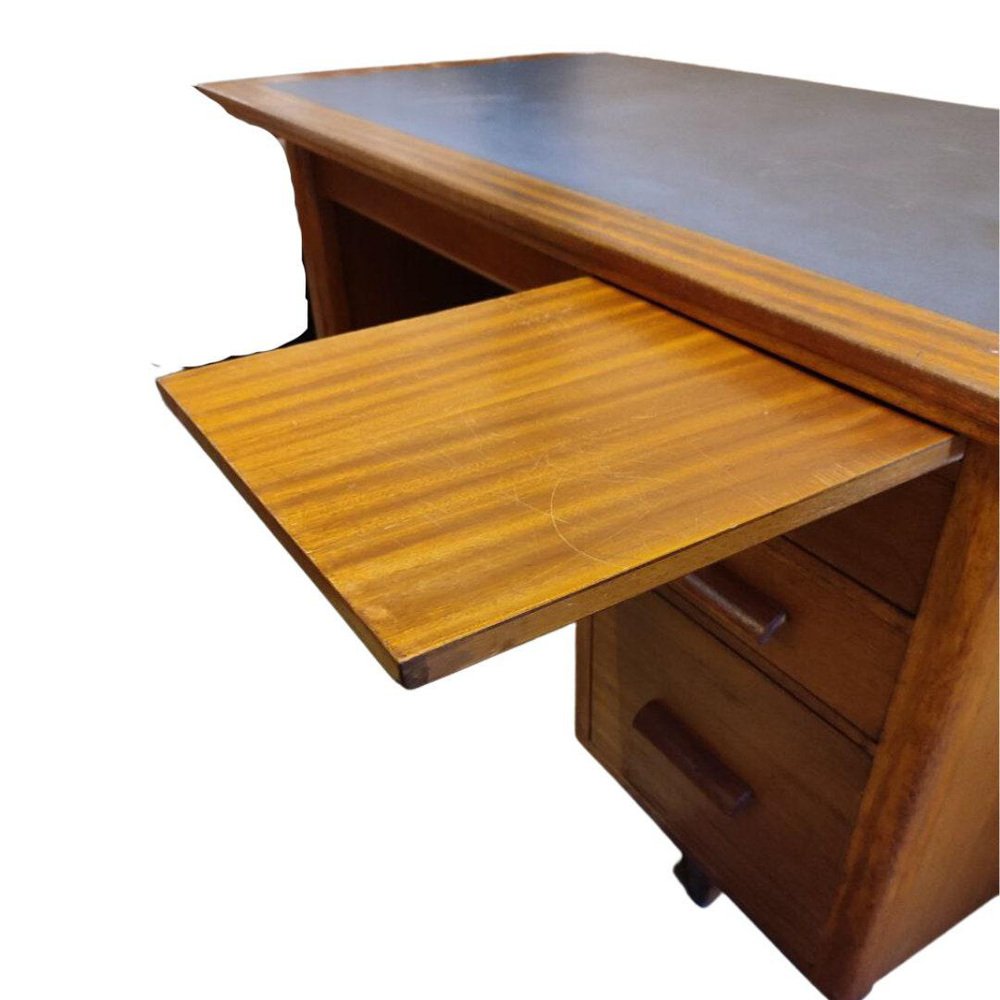 Mahogany Executive Office Desk with Leather Top from Durrant, 1940s for