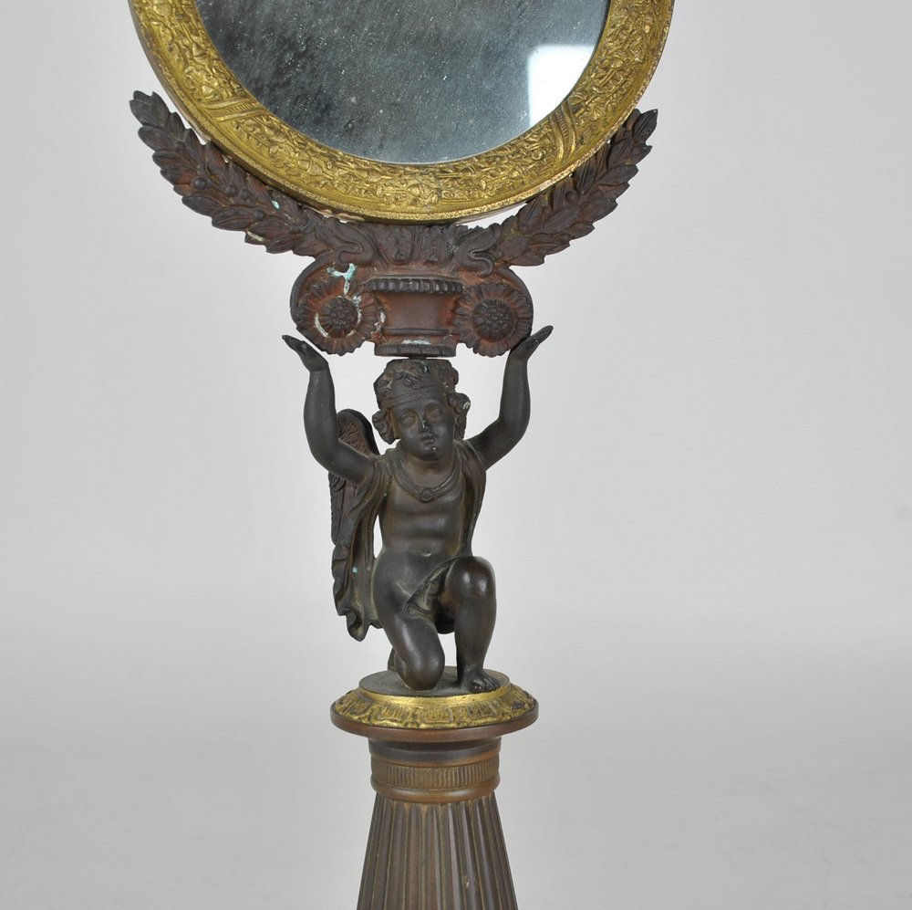 19th Century Restoration Bronze Table Mirror for sale at Pamono