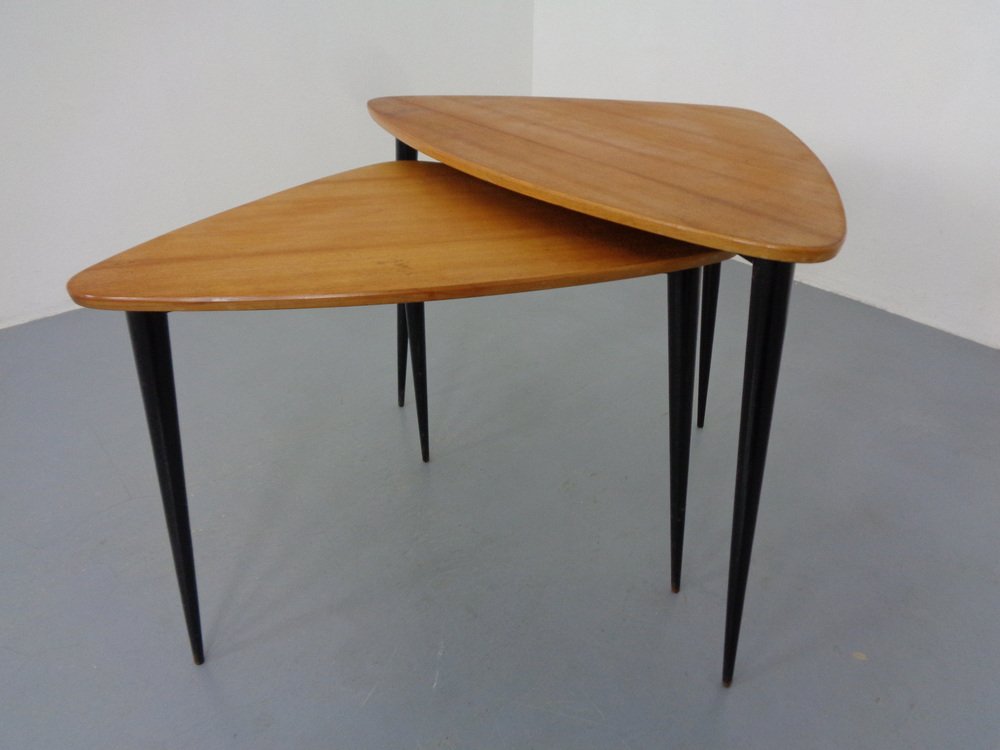 Mid-Century Triangular Birch Side Tables, 1960s, Set of 2 for sale at ...