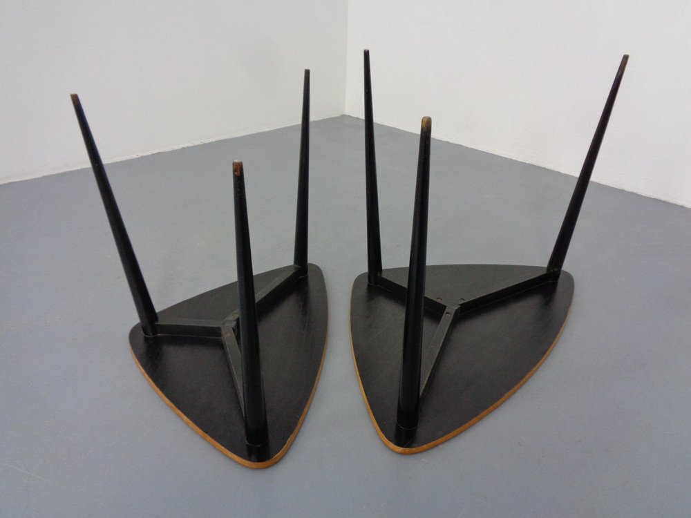 Mid-Century Triangular Birch Side Tables, 1960s, Set of 2 for sale at ...
