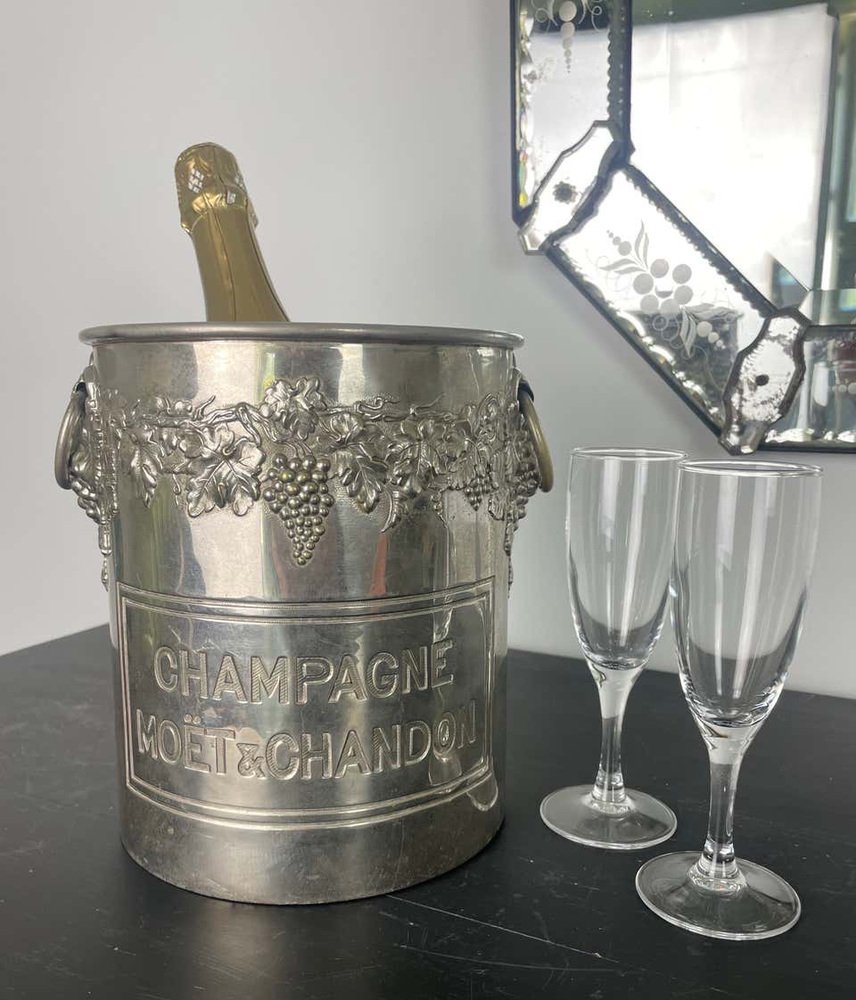 Französischer Vintage Art Deco Champagner Eiskübel Weinkühler von Moët ... Französischer Vintage Art Deco Champagner Eiskübel Weinkühler von Moët ...