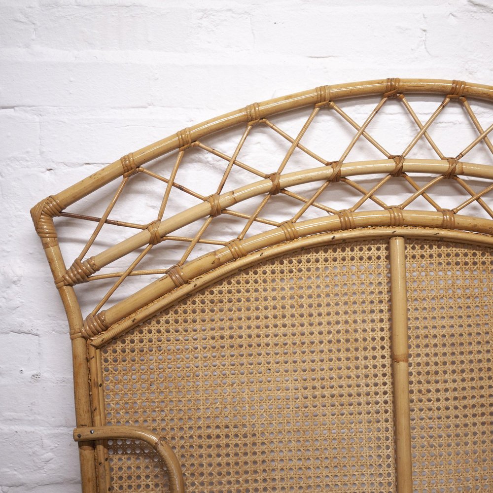 Vintage Single Bamboo and Cane Headboard, 1970s for sale at Pamono