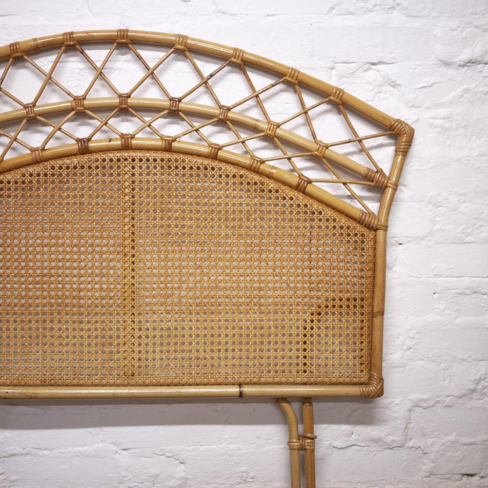 Vintage Single Bamboo and Cane Headboard, 1970s for sale at Pamono