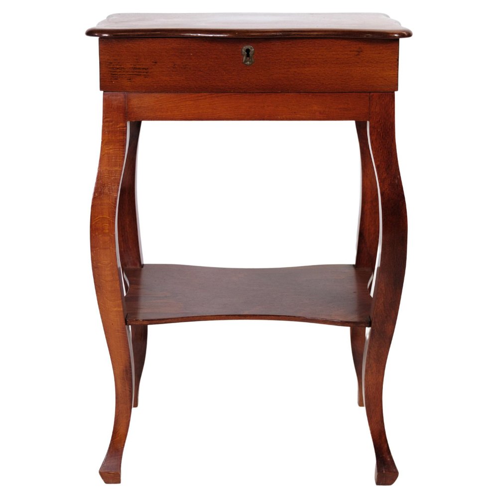 Antique Side Table with Shelf in Mahogany, 1880s for sale at Pamono