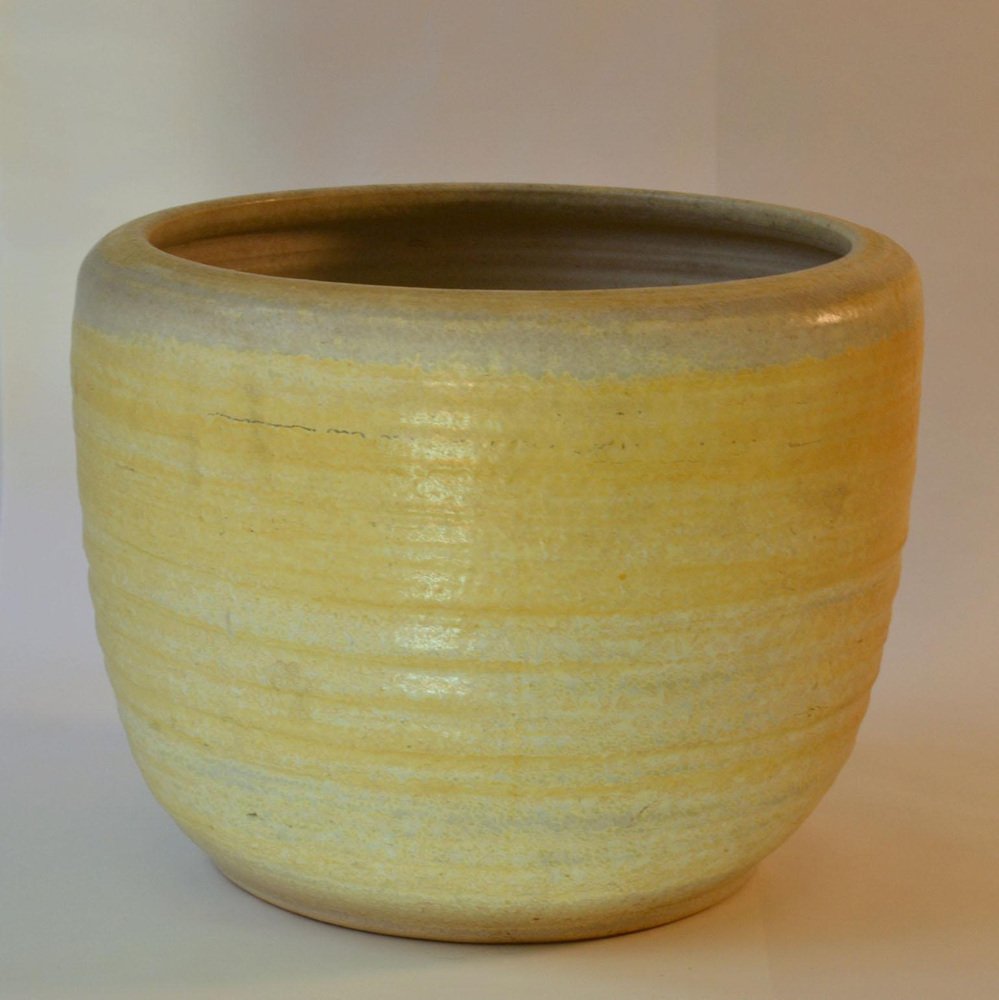 Große Cremeweiße Studio Keramik Übertöpfe von Mobach 1980er, 4 . Set