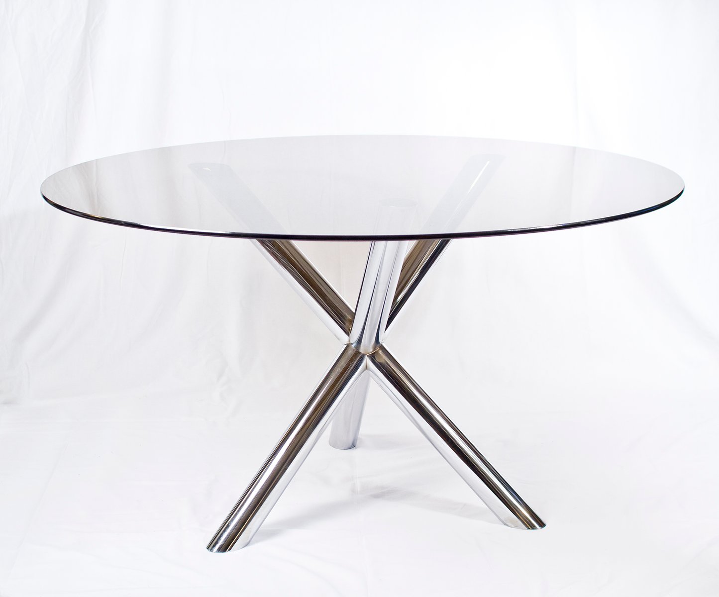 Chrome glass dining table 1970s
