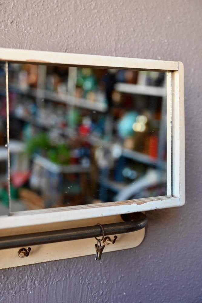 Vintage Bathroom Mirror with Shelf, 1950s for sale at Pamono