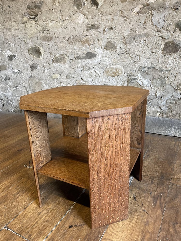 Oak Art Deco Side Table for sale at Pamono