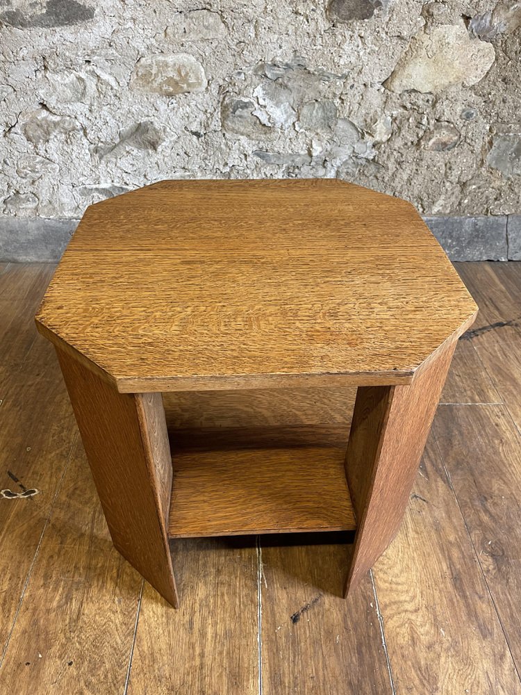 Oak Art Deco Side Table for sale at Pamono