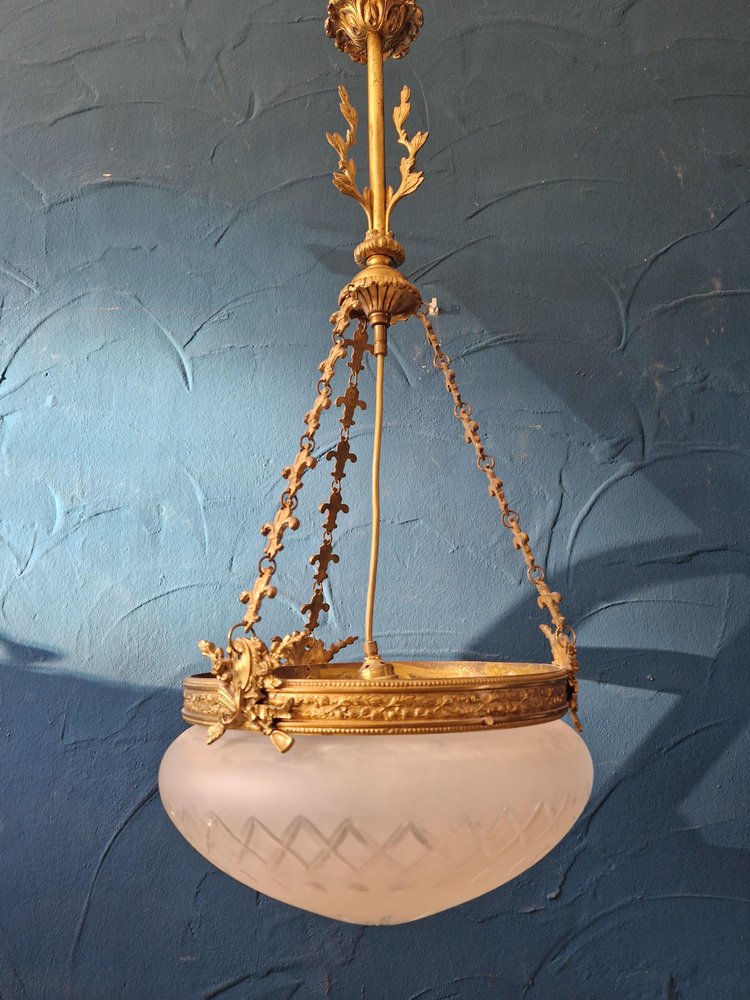 Jugendstil Lampe Messing