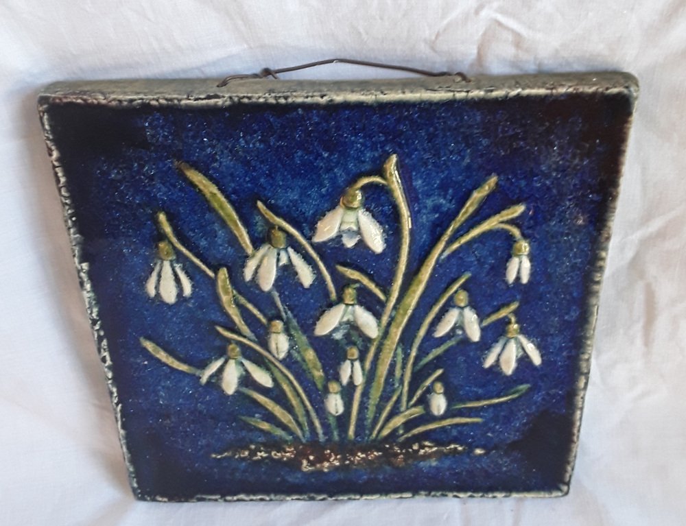 MidCentury Ceramic Wall Plate Schneeglöckchen by Werner Meschede for