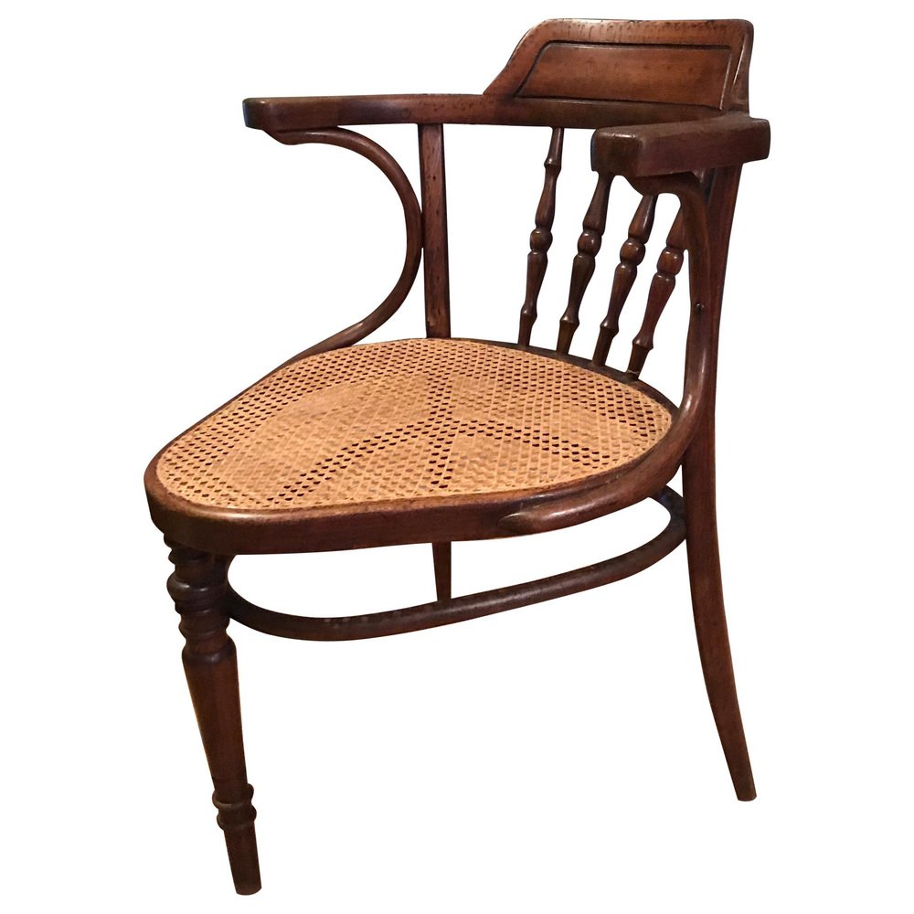 Cane Tripod Chair from Kohn, 1910s for sale at Pamono