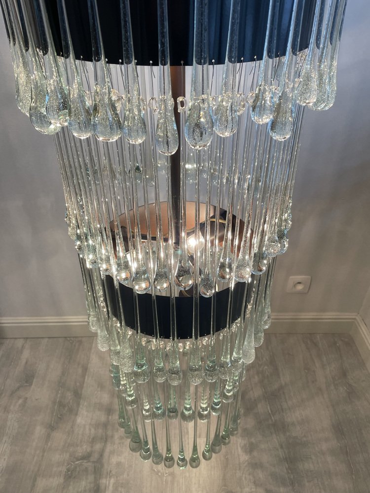 Large Murano Glass Droplet Ceiling Light, 1980s for sale at Pamono