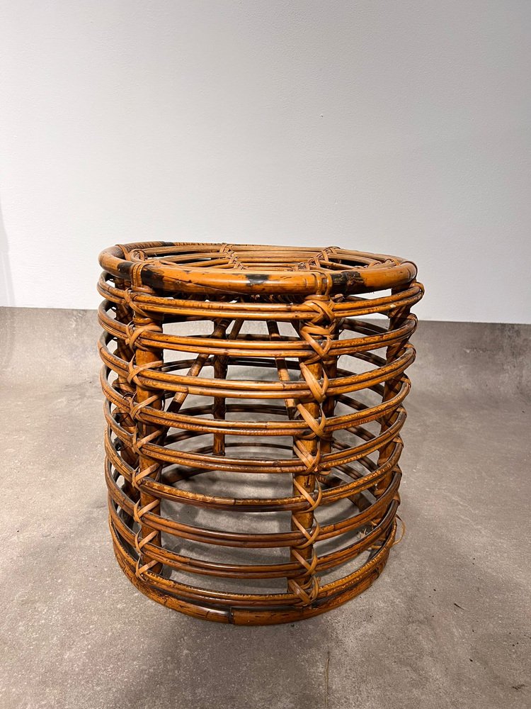 Vintage Wicker Stool, 1960 for sale at Pamono