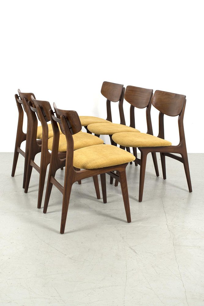 Teak Dining Chairs, Set of 6 for sale at Pamono