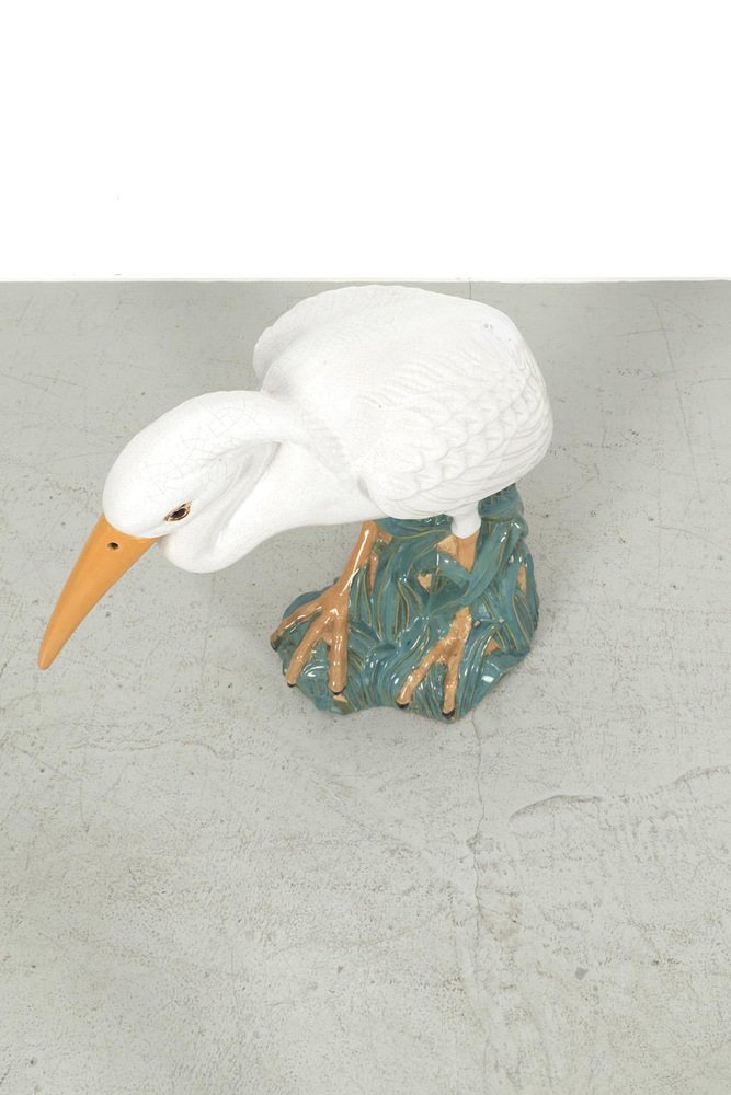Vintage Ceramic Heron Sculpture for sale at Pamono