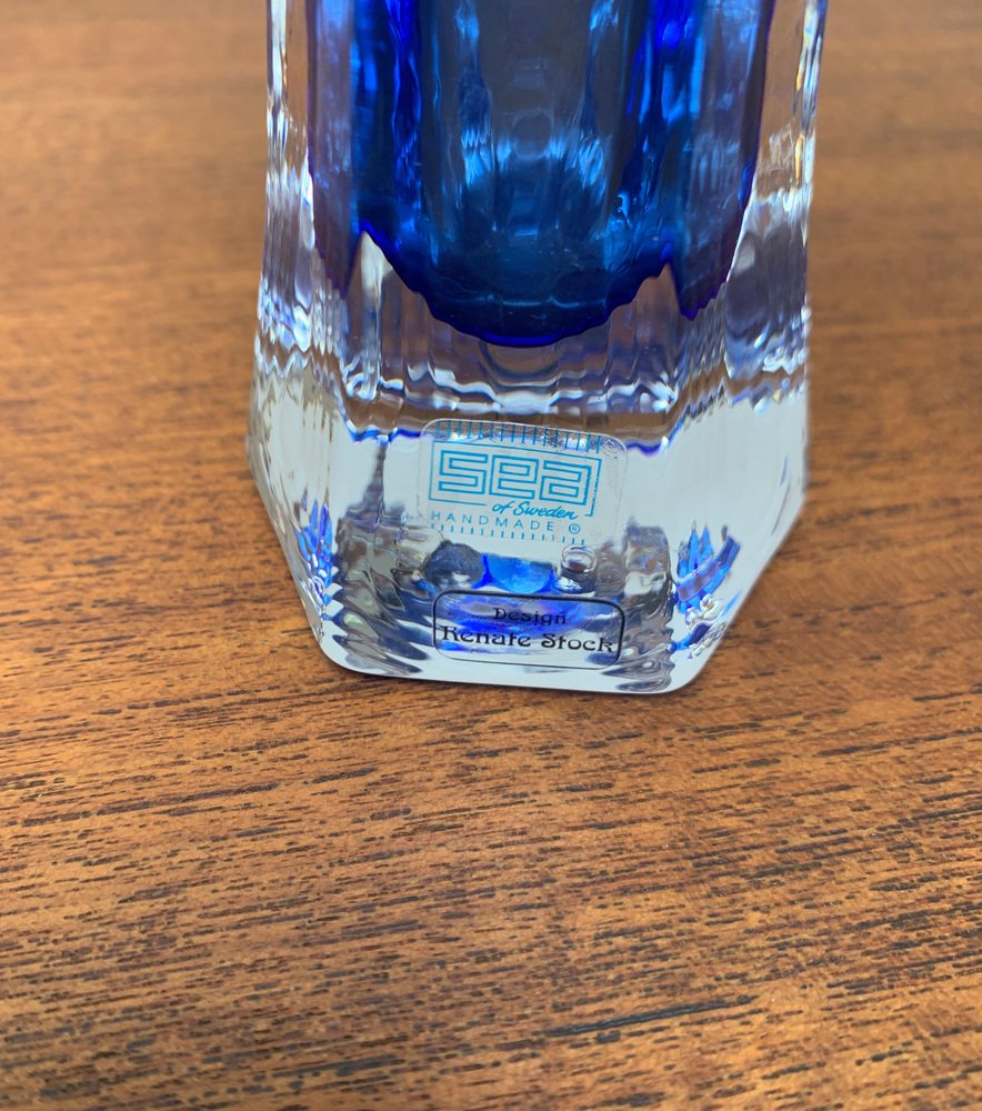 Vintage Art Glass Vase by Renate Stock for Sea Glasbruk, Sweden, 1970s