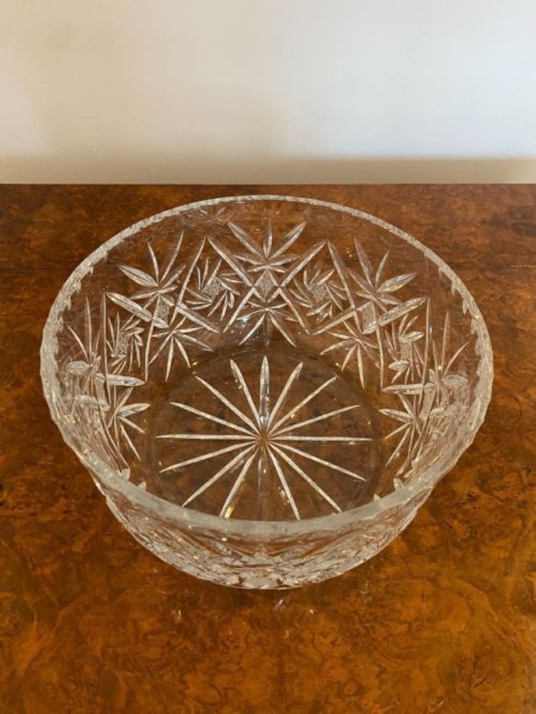 Antique Edwardian Cut Glass Fruit Bowl, 1910s for sale at Pamono