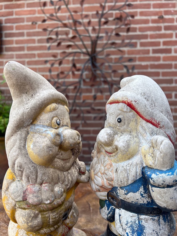 Vintage Keramik Gartenzwerge, Frankreich, 1960er, 2er Set bei Pamono kaufen