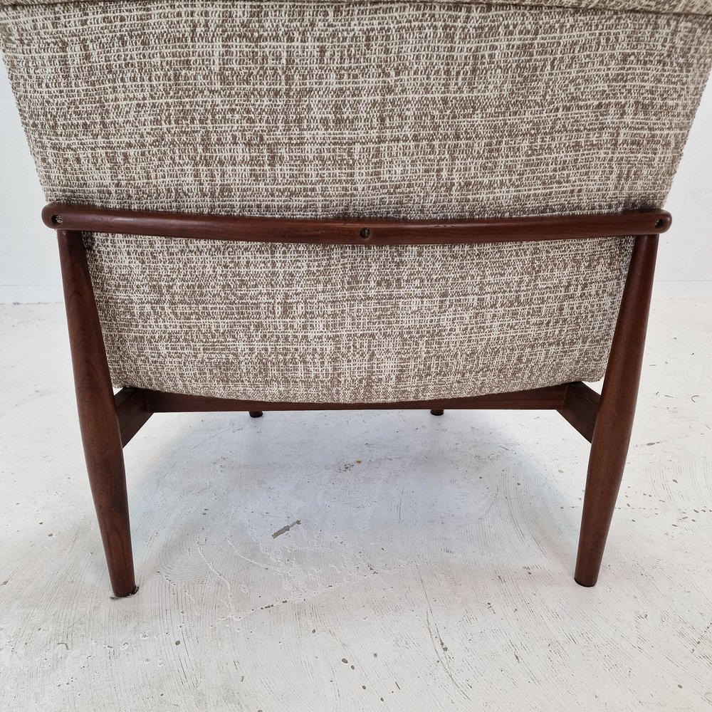 MidCentury Round Lounge Chair Bench in Teak, Denmark, 1960s, Set of 4
