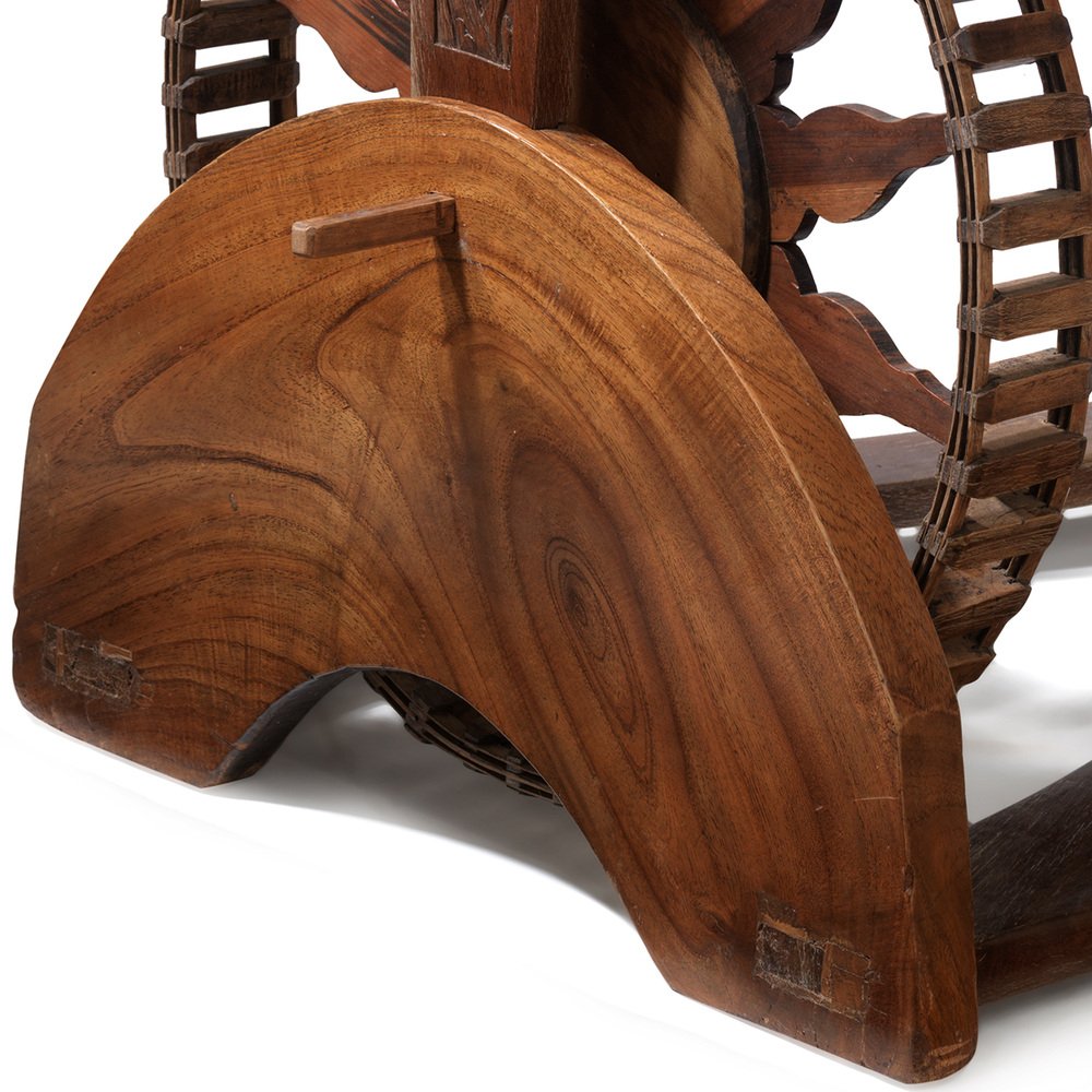 Antique Chinese Wooden Spinning Wheel for sale at Pamono