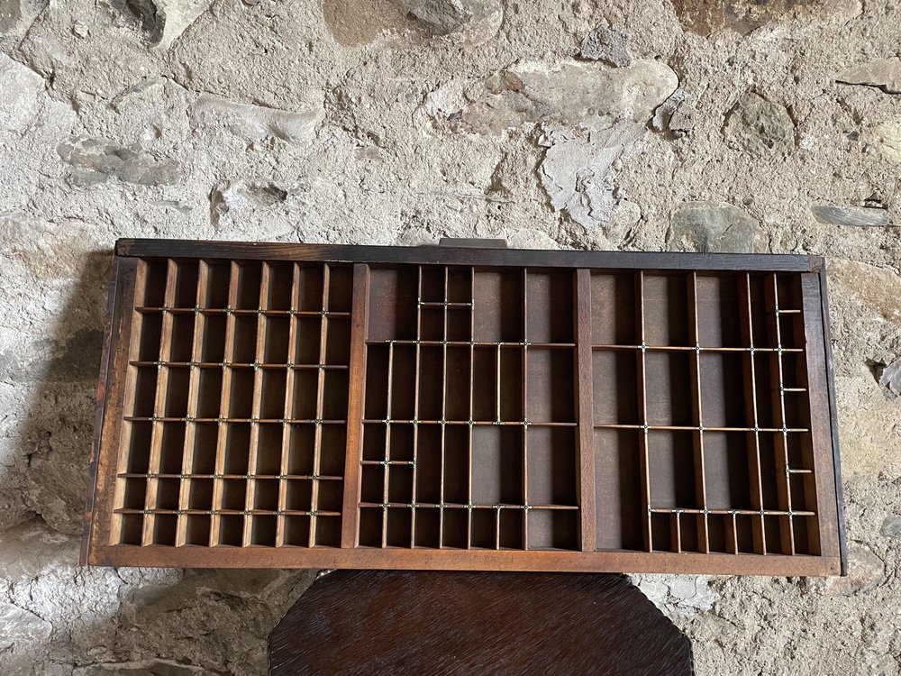 Vintage Wooden Printers Tray for sale at Pamono