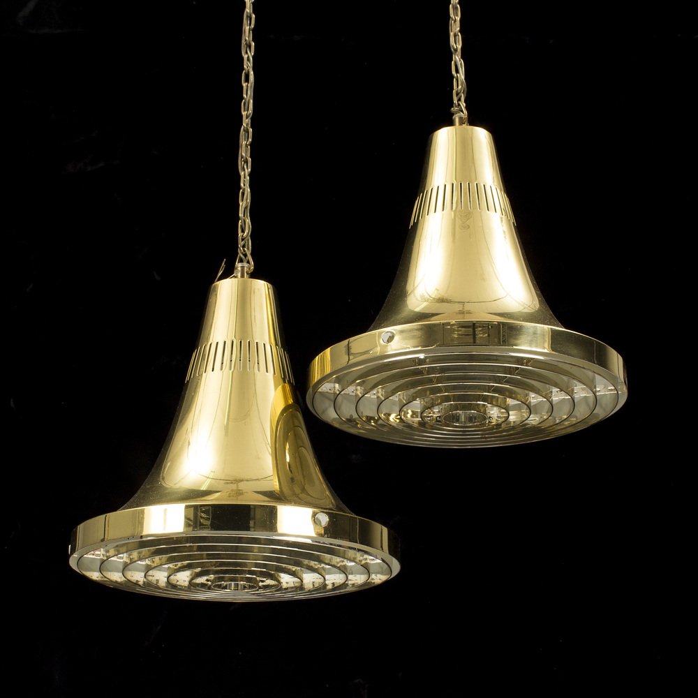 Swedish Ceiling Lamp in Brass by Hans Agne Jakobsson for Markaryd, 1960 ...