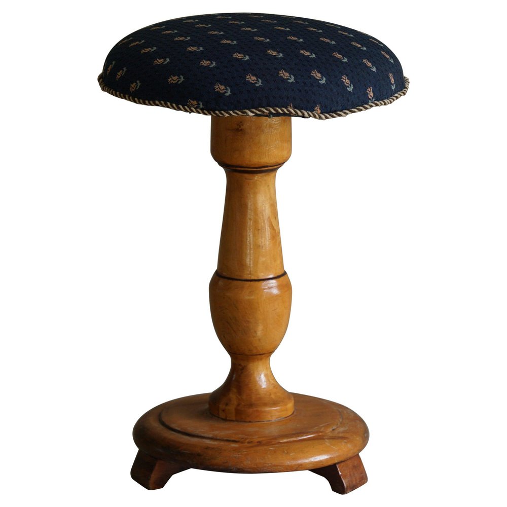 Runder Holzhocker 45cm - Skandinavischer Beistellhocker Aus Massivholz