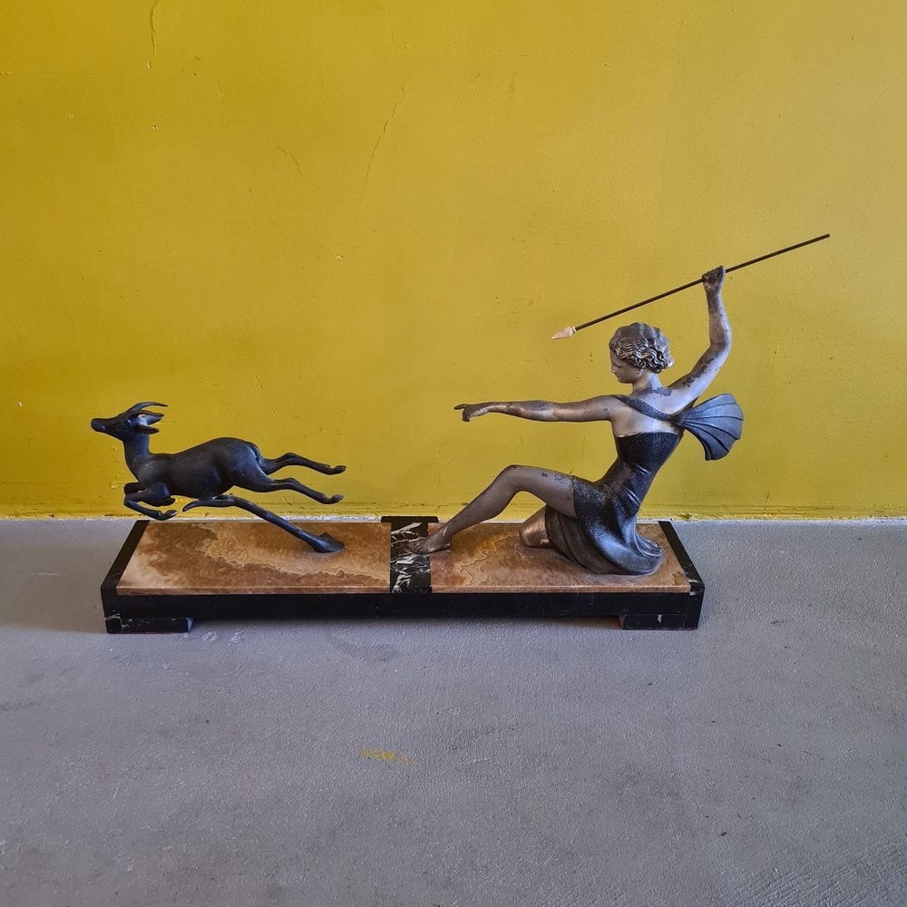 French Art Deco Statue by Uriano & Rochard, 1900s1920s for sale at Pamono